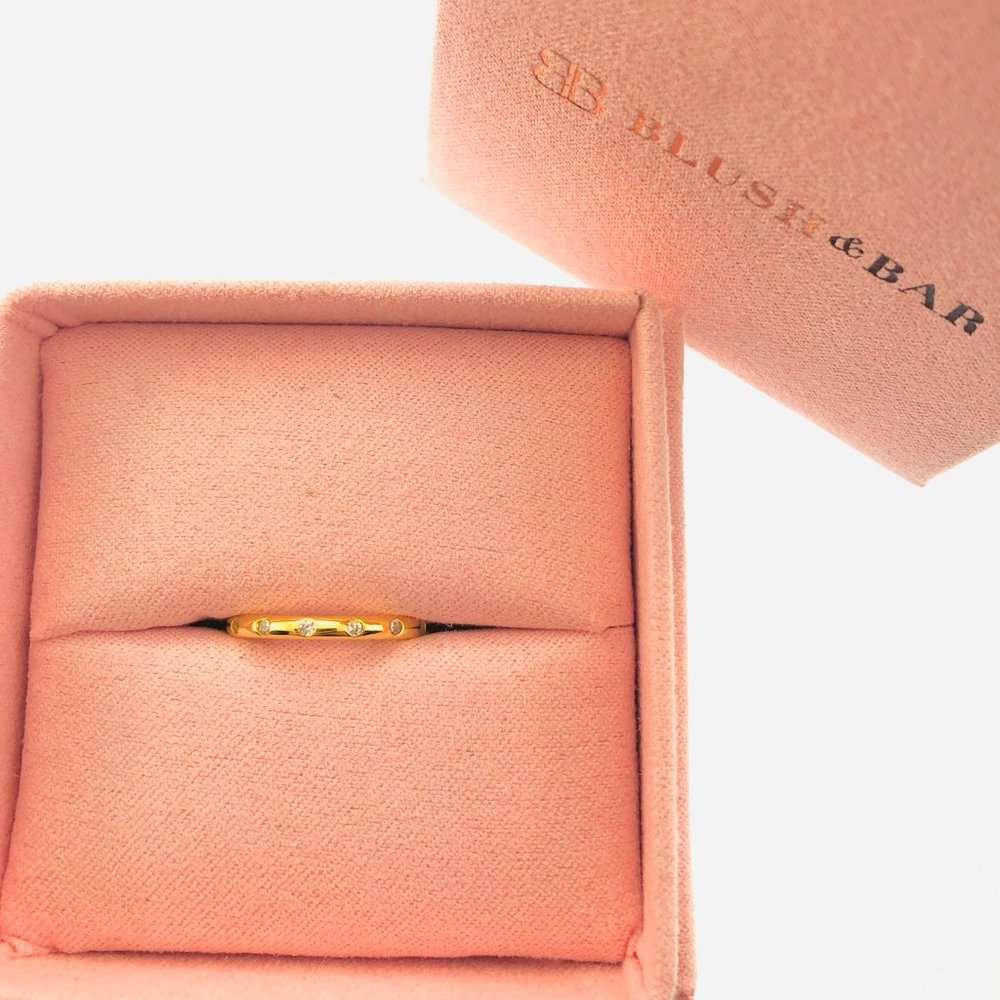 Women's Blush & Bar Gold Droplet Ring